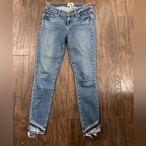 PAIGE Distressed Blue Skinny Jeans
